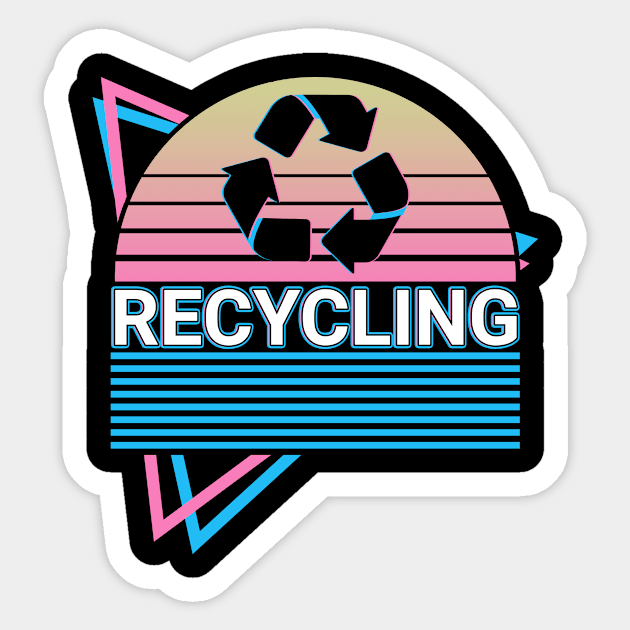 Recycling Recycle Retro Sticker by Alex21